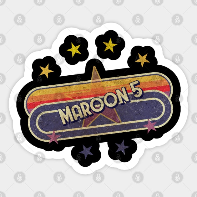 Maroon 5 ElaCuteOfficeGirl Vintage Sticker by ElaCuteOfficeGirl Waving Hand